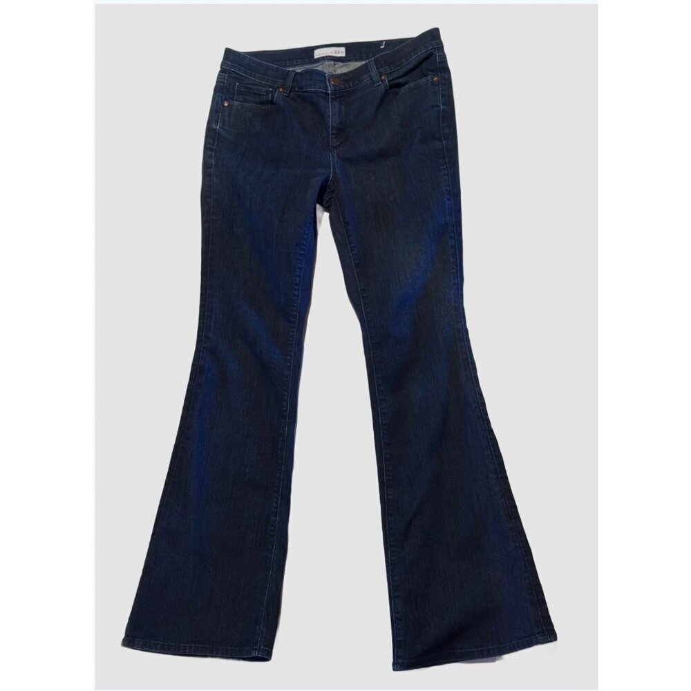 LOFT Women’s Dark Wash Flare Jeans Size 29 Mid Rise Stretch Denim 31.25” Inseam
